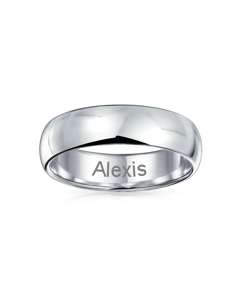 Bling Jewelry Plain Simple Dome Couples Sterling Silver Band Ring 5MM