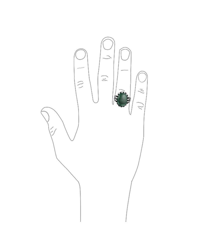 Bling Jewelry Biker Animal Claw Set Large Oval Cabochon Signet Statement Western Ring Oxidized Silver