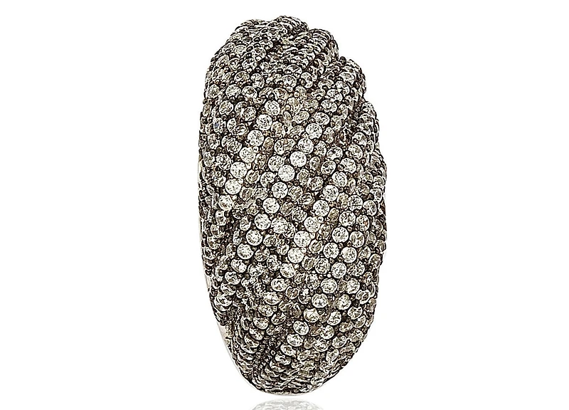 Suzy Levian New York Suzy Levian Sterling Silver Cubic Zirconia Roping Ring