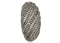 Suzy Levian New York Suzy Levian Sterling Silver Cubic Zirconia Roping Ring