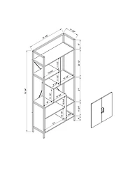 Simplie Fun Bookcase Dark Taupe Black