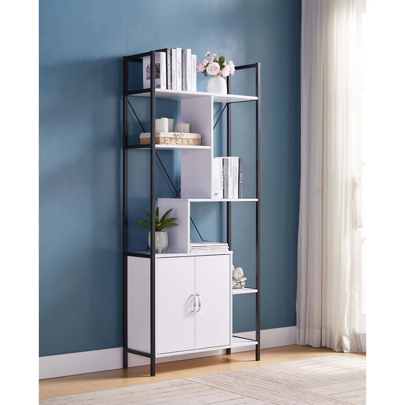 Simplie Fun Bookcase White Black