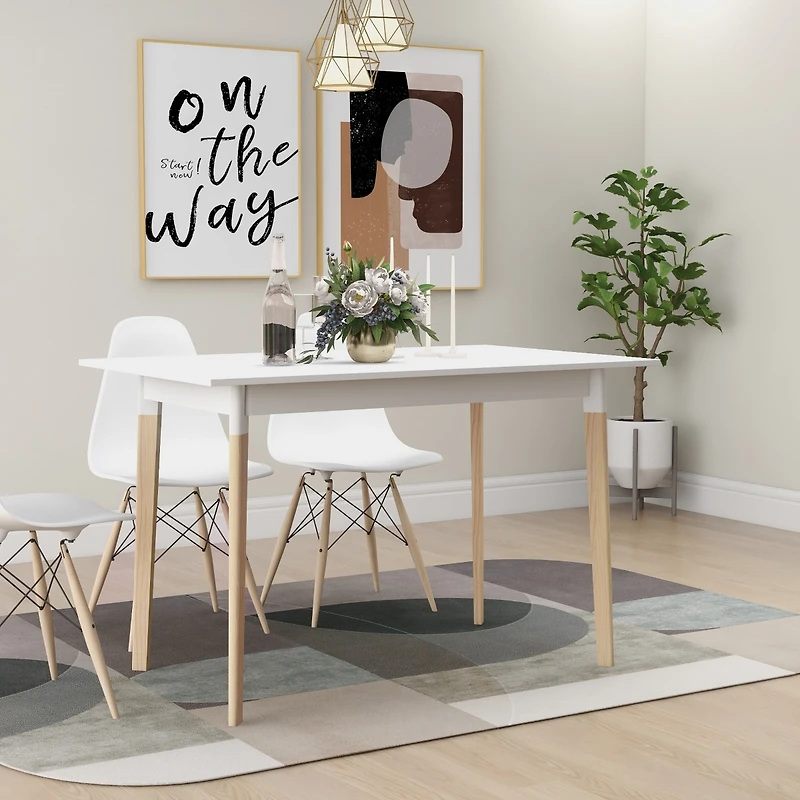 Streamdale Modern 47" Kitchen Table with Solid Wood Leg