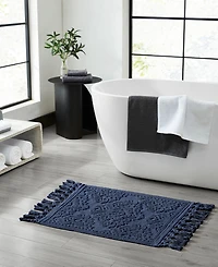 Jean Pierre New York Ricardo Fringe Cotton Bath Rug 17" x 31"