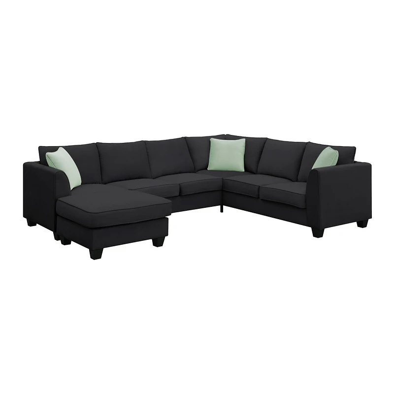 Streamdale Furniture 7-Seat L-Shape Modular Sectional Sofa Set with Ottoman