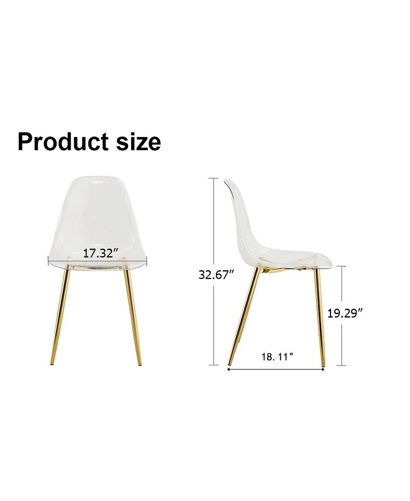 Streamdale Furniture Modern Transparent Dining Chair Set