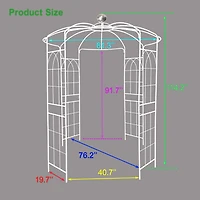 Streamdale White Birdcage Shape Wedding Pergola - 81.3" X 114.2"