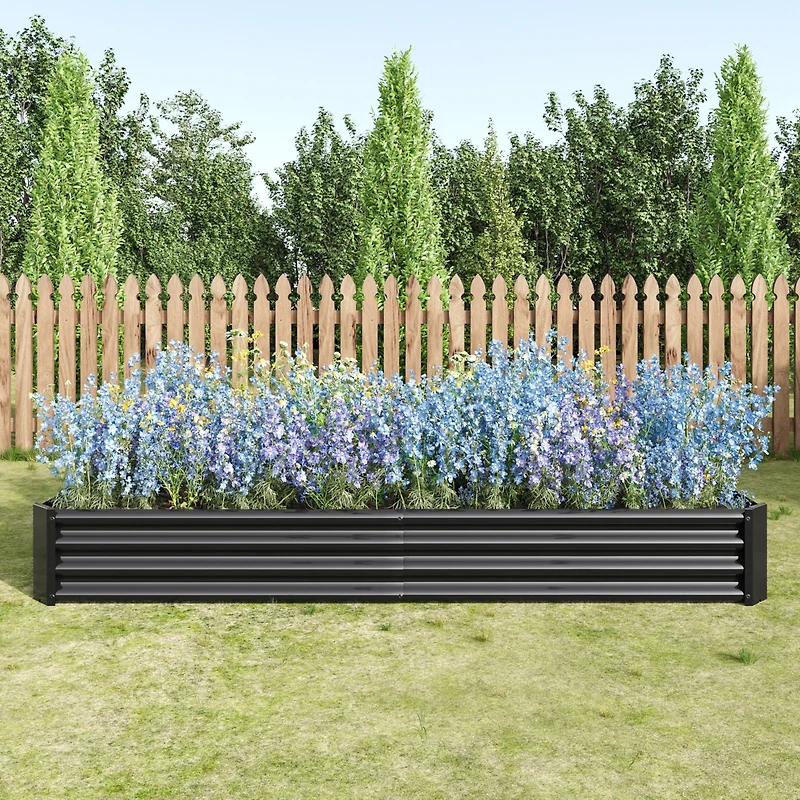 Streamdale Furniture Metal Raised Garden Bed Kit for Flowers, Veggies (7.6x3.7x0.98ft)