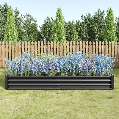 Streamdale Furniture Metal Raised Garden Bed Kit for Flowers, Veggies (7.6x3.7x0.98ft)