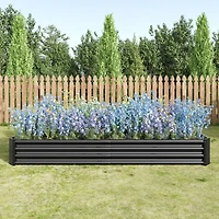Streamdale Furniture Metal Raised Garden Bed Kit for Flowers, Veggies (7.6x3.7x0.98ft)