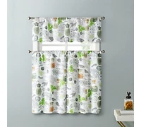 Kate Aurora Country Multi Spice Medley Complete 3 Piece Kitchen Curtain Tier & Valance Set