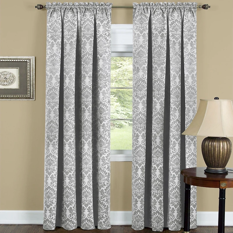 Kate Aurora Royal Living 2 Piece Curtain Panels - 63 in. Long Ivory