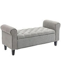 Homcom 50" Bed End Bench with Ottoman and Storage
