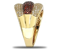 Suzy Levian New York Suzy Levian Sterling Silver Cubic Zirconia Three Row Pave Puff Ring