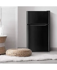 Sugift 3.2 cu ft Compact Stainless Steel Refrigerator
