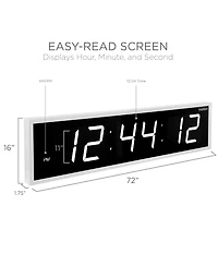 Ivation Large Digital Clock, 72" Led Wall Clock with Alarms, Timer & More