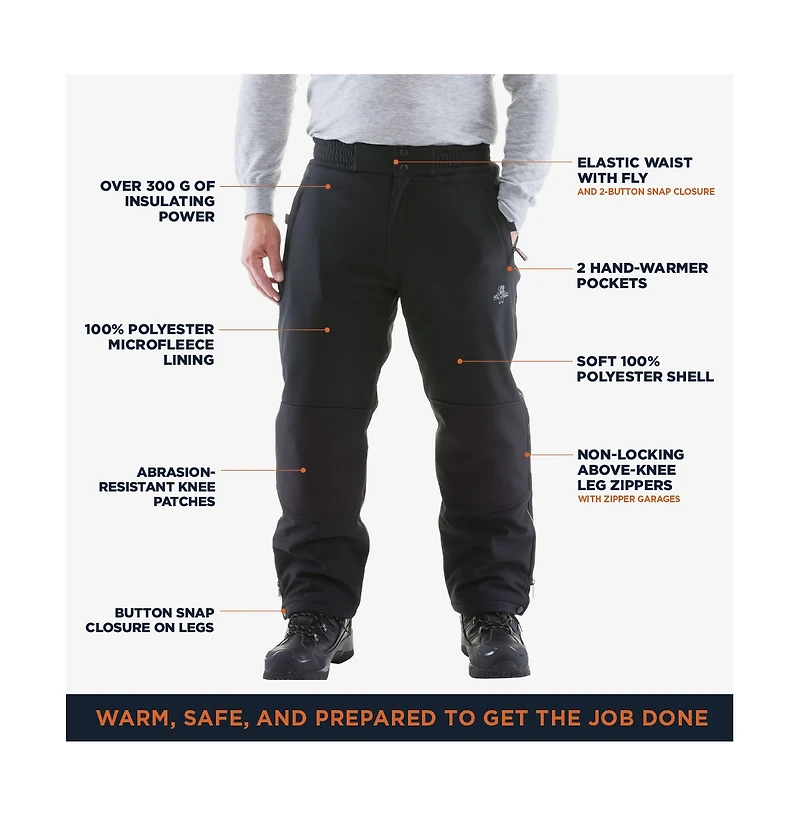 RefrigiWear Big & Tall Softshell Pants - Insulated, Water-Repellent, Wind-Tight Workwear
