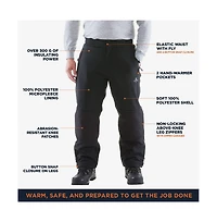 RefrigiWear Big & Tall Softshell Pants - Insulated, Water-Repellent, Wind-Tight Workwear