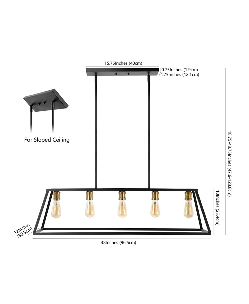 Jonathan Y Floyd Adjustable Iron Farmhouse Vintage-like Led Dimmable Pendant