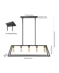 Jonathan Y Floyd Adjustable Iron Farmhouse Vintage-like Led Dimmable Pendant