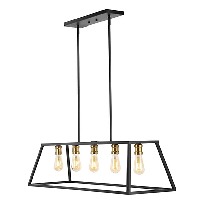 Jonathan Y Floyd Adjustable Iron Farmhouse Vintage-like Led Dimmable Pendant