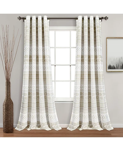 Lush Decor Hygge Geo Light Filtering Window Curtain Panels