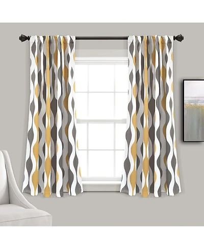 Lush Decor Mid Century Geo Light Filtering Window Curtain Panels