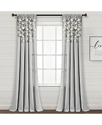 Lush Decor Boho Pom Tassel Linen Window Curtain Panel