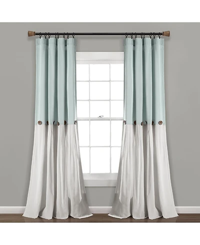 Lush Decor Linen Button Window Curtain Panels