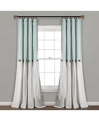 Lush Decor Linen Button Window Curtain Panels