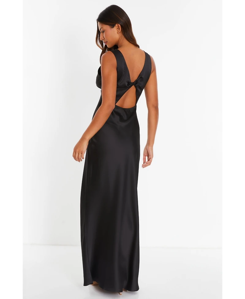 Quiz Women's Satin Wrap Front Maxi Dress