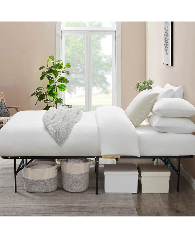 14" Adjustable Foldable Steel Bed Frame - Queen