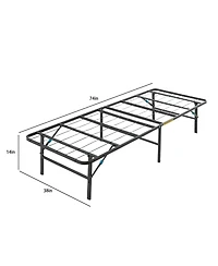 14" Adjustable Foldable Steel Bed Frame
