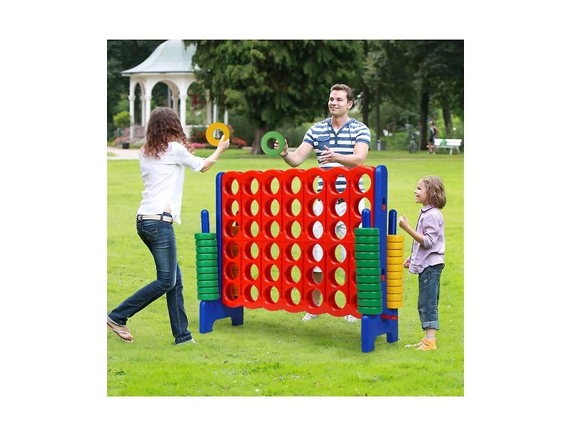 Slickblue Jumbo 4-to-Score Giant Game Set with 42 Jumbo Rings and Quick-Release Slider