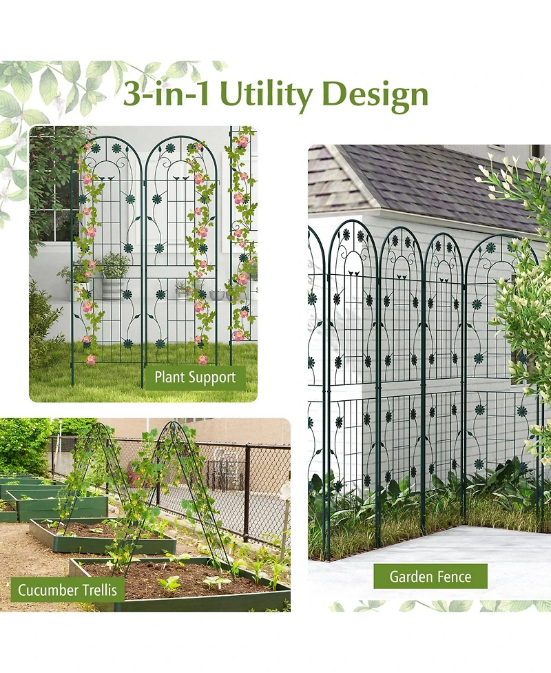 Slickblue 2 Pack 71 x 20 Inch Metal Garden Trellis Rustproof Plant Support for Climbing Plants