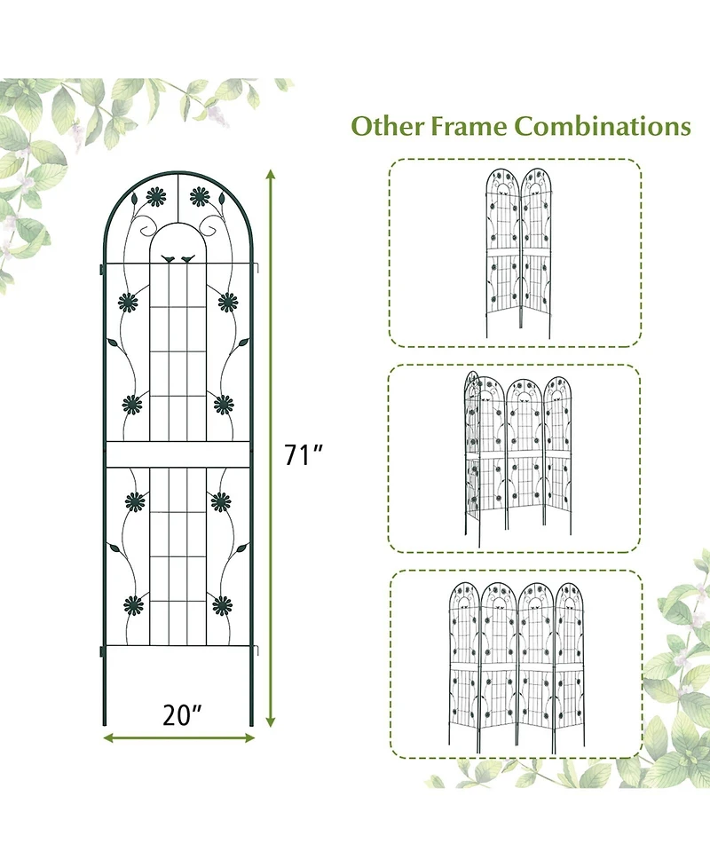 Slickblue Pack x 20 Inches Metal Garden Trellis for Climbing Plants
