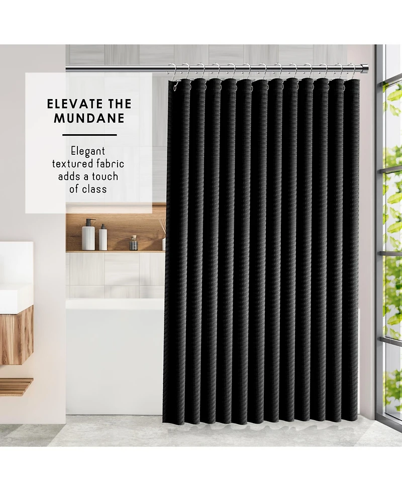 Clara Clark Heavy Duty Fabric Water-resistant Shower Curtains - Waffle Design 72"x72"