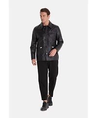Furniq Uk Men's Safari Coat, Black