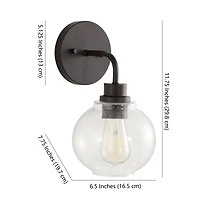 Jonathan Y Sandrine Iron/Seeded Glass Cottage Rustic Led Vanity Light