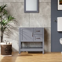 Streamdale 30In Gray Bathroom Vanity with Mirror And Top Only