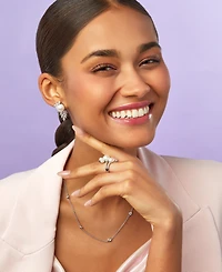 Arabella Sterling Silver Necklace, White Round-Cut Cubic Zirconia 7-Station Necklace (3-1/6 ct. t.w.)