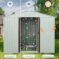 Streamdale Furniture 8FT X 4FT Outdoor Metal Storage Shed White Yx48