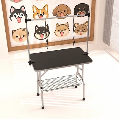 Streamdale Furniture Professional Dog Pet Grooming Table Large Adjustable Heavy Duty Portable with Arm & Noose & Mesh Tray