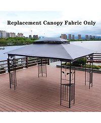 Streamdale 13 X 10FT Patio Double Roof Gazebo Replacement Canopy Top Fabric, Gray