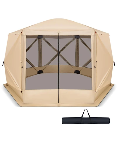 1.5 X 11.5 Ft 6-Sided Pop-up Screen House Tent With 2 Wind Panels for Camping