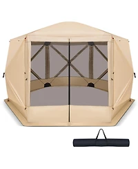 1.5 X 11.5 Ft 6-Sided Pop-up Screen House Tent With 2 Wind Panels for Camping