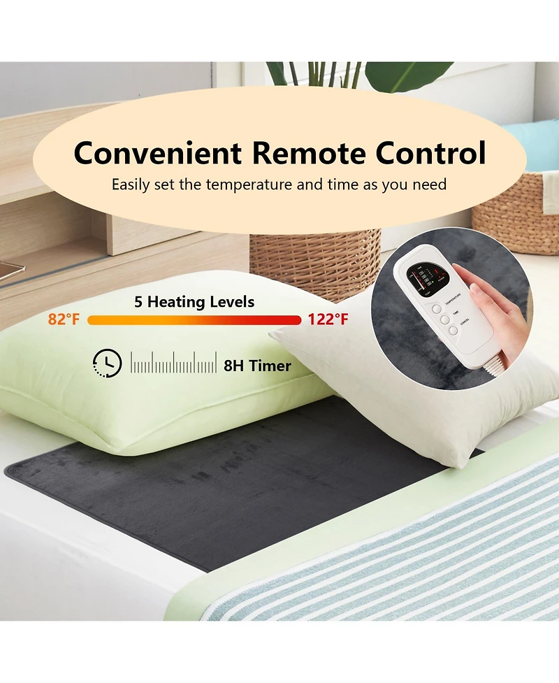 Electric Heated Mattress Pad with 5 Heating Levels and Heat Protection For Special Winter