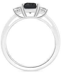 Onyx & White Topaz (3/4 ct. t.w.) Emerald-Cut Statement Ring Sterling Silver