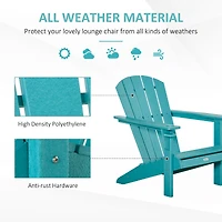 Outdoor Adirondack Chair with Cup Holder, Light Blue