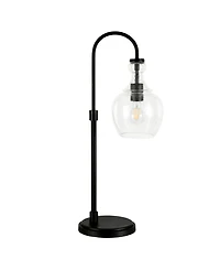 Hudson & Canal Verona 27" Tall Arc Table Lamp with Glass Shade